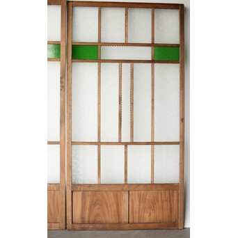 多種ガラス 細分割 緑色ガラス建具 4枚1組　GD0104Y 