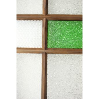 多種ガラス 細分割 緑色ガラス建具 4枚1組　GD0104Y 