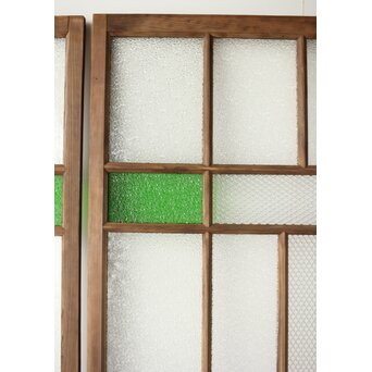 多種ガラス 細分割 緑色ガラス建具 4枚1組　GD0104Y 