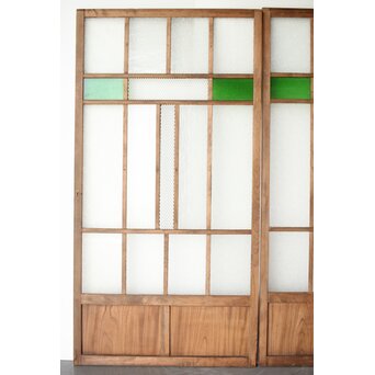 多種ガラス 細分割 緑色ガラス建具 4枚1組　GD0104Y 