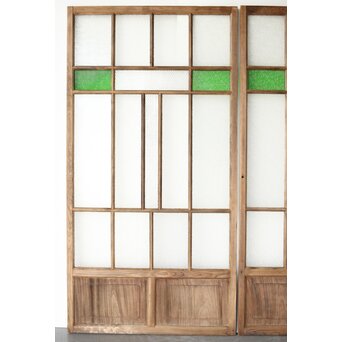 多種ガラス 細分割 緑色ガラス建具 4枚1組　GD0104Y 
