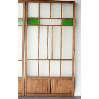 多種ガラス 細分割 緑色ガラス建具 4枚1組　GD0104Y 