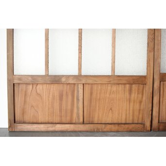 多種ガラス 細分割 緑色ガラス建具 4枚1組　GD0104Y 