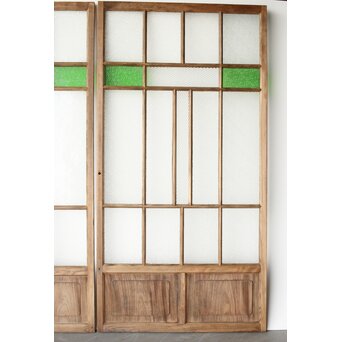多種ガラス 細分割 緑色ガラス建具 4枚1組　GD0104Y 