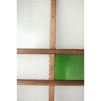 多種ガラス 細分割 緑色ガラス建具 4枚1組　GD0104Y 