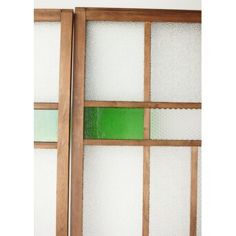 多種ガラス 細分割 緑色ガラス建具 4枚1組　GD0104Y 