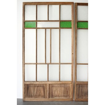 多種ガラス 細分割 緑色ガラス建具 4枚1組　GD0104Y 