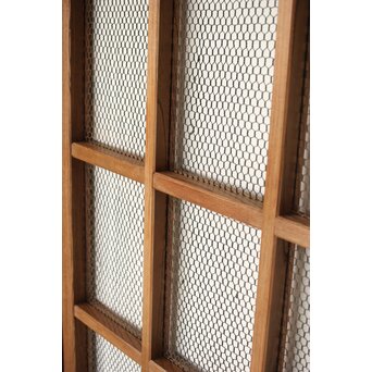 欅の銅金網張 升格子巾着金具蔵戸　W069YD 