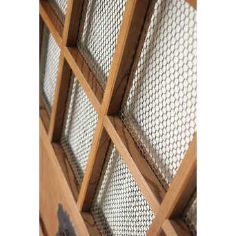 欅の銅金網張 升格子巾着金具蔵戸　W069YD 