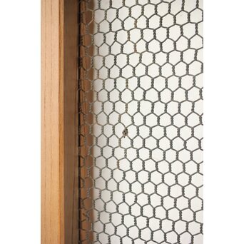 欅の銅金網張 升格子巾着金具蔵戸　W069YD 