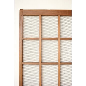 欅の銅金網張 升格子巾着金具蔵戸　W069YD 