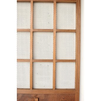 欅の銅金網張 升格子巾着金具蔵戸　W069YD 