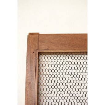 欅の銅金網張 升格子巾着金具蔵戸　W069YD 