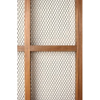 欅の銅金網張 升格子巾着金具蔵戸　W069YD 