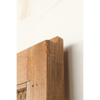 欅の銅金網張 升格子巾着金具蔵戸　W069YD 