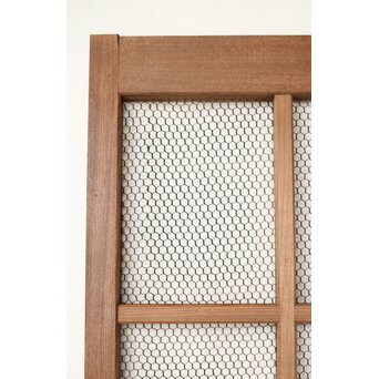 欅の銅金網張 升格子巾着金具蔵戸　W069YD 