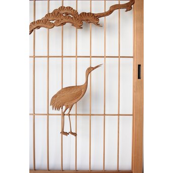 鶴に松 大型書院 4枚1組　R0204 