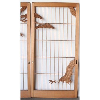 鶴に松 大型書院 4枚1組　R0204 