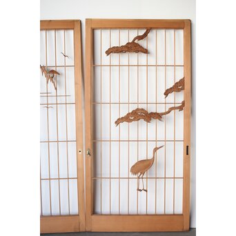 鶴に松 大型書院 4枚1組　R0204 