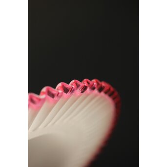 乳白地赤縁 ベル型ひらひら電笠　A034 