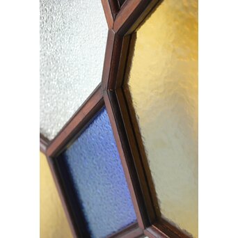 アールデコ 多色ガラス 明り取り/欄間　R0205Y 