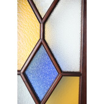 アールデコ 多色ガラス 明り取り/欄間　R0205Y 
