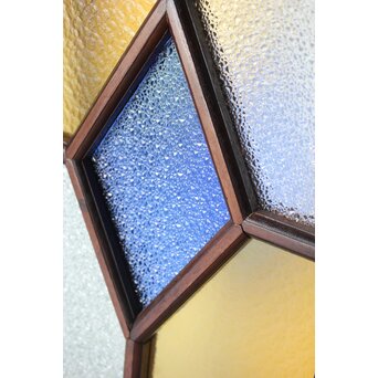 アールデコ 多色ガラス 明り取り/欄間　R0205Y 