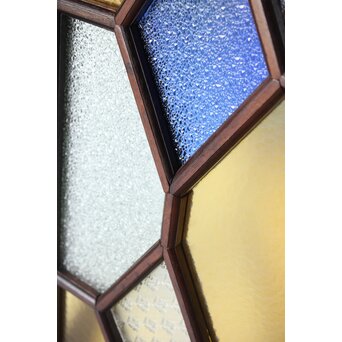 アールデコ 多色ガラス 明り取り/欄間　R0205Y 