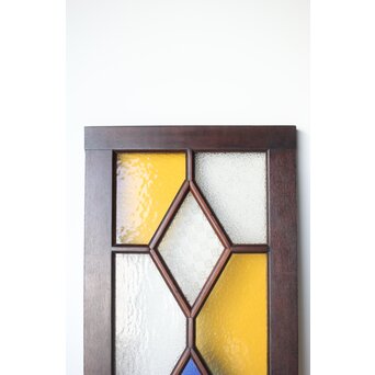 アールデコ 多色ガラス 明り取り/欄間　R0205Y 