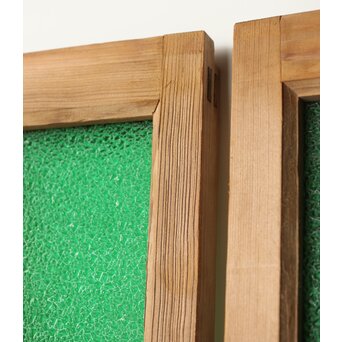 多種ガラス 細分割 緑黄色ガラス建具 4枚1組　GD0106Y 