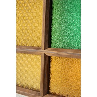 多種ガラス 細分割 緑黄色ガラス建具 4枚1組　GD0106Y 