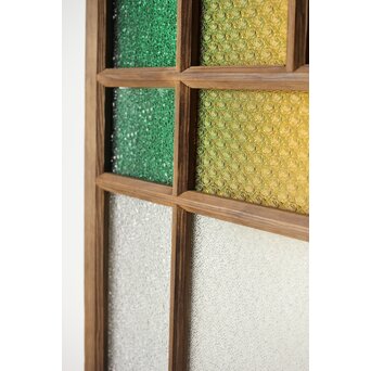 多種ガラス 細分割 緑黄色ガラス建具 4枚1組　GD0106Y 