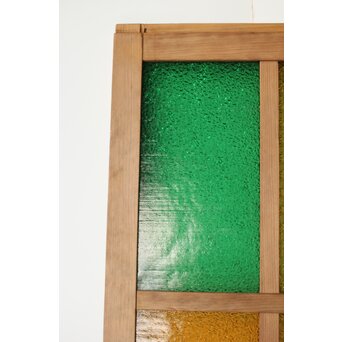 多種ガラス 細分割 緑黄色ガラス建具 4枚1組　GD0106Y 