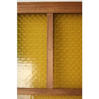 多種ガラス 細分割 緑黄色ガラス建具 4枚1組　GD0106Y 