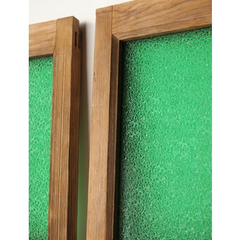 多種ガラス 細分割 緑黄色ガラス建具 4枚1組　GD0106Y 