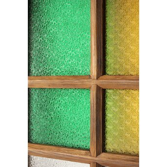 多種ガラス 細分割 緑黄色ガラス建具 4枚1組　GD0106Y 