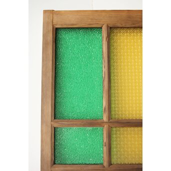 多種ガラス 細分割 緑黄色ガラス建具 4枚1組　GD0106Y 