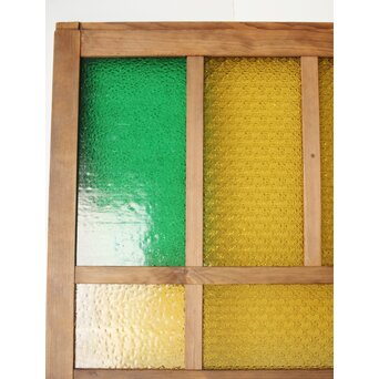 多種ガラス 細分割 緑黄色ガラス建具 4枚1組　GD0106Y 