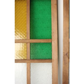 多種ガラス 細分割 緑黄色ガラス建具 4枚1組　GD0106Y 