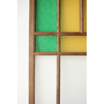 多種ガラス 細分割 緑黄色ガラス建具 4枚1組　GD0106Y 