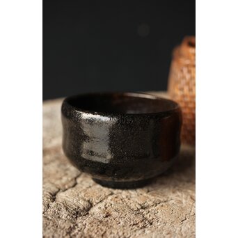 茶籠一式 黒茶碗/三浦竹泉/渓哉　U294 