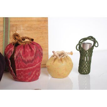 茶籠一式 黒茶碗/三浦竹泉/渓哉　U294 