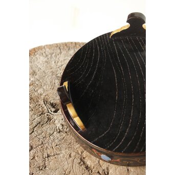 安藤七宝 安藤重兵衛作か 安藤氏謹製共箱 宝尽盆　Y038 