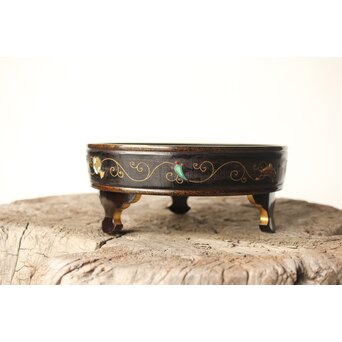 安藤七宝 安藤重兵衛作か 安藤氏謹製共箱 宝尽盆　Y038 