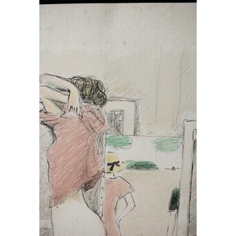 Jean-Pierre Cassigneul ジャン＝ピエール・カシニョール 【アトリエのモデル Le modèle dans l'atelier】リトグラフ　Z308 