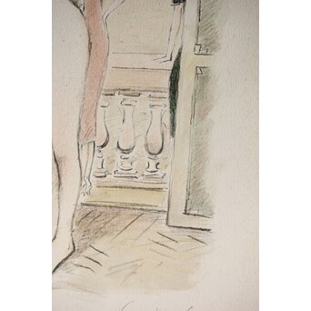 Jean-Pierre Cassigneul ジャン＝ピエール・カシニョール 【アトリエのモデル Le modèle dans l'atelier】リトグラフ　Z308 