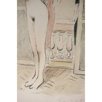 Jean-Pierre Cassigneul ジャン＝ピエール・カシニョール 【アトリエのモデル Le modèle dans l'atelier】リトグラフ　Z308 