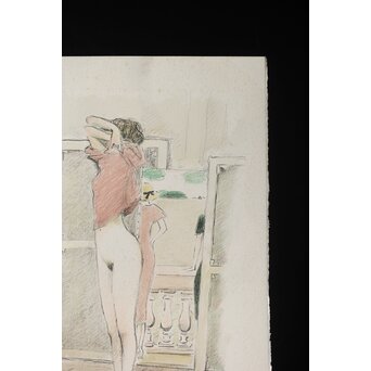 Jean-Pierre Cassigneul ジャン＝ピエール・カシニョール 【アトリエのモデル Le modèle dans l'atelier】リトグラフ　Z308 