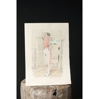 Jean-Pierre Cassigneul ジャン＝ピエール・カシニョール 【アトリエのモデル Le modèle dans l'atelier】リトグラフ　Z308