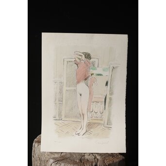 Jean-Pierre Cassigneul ジャン＝ピエール・カシニョール 【アトリエのモデル Le modèle dans l'atelier】リトグラフ　Z308 